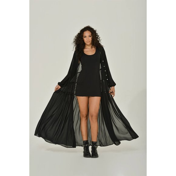 Black Chiffon Maxi Dress | The most comfortable maxi dress ever - Picture 2 of 9